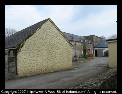 Old stone factory buildings at the Kerry Woolen Mills.