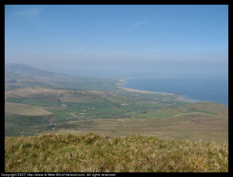 Mountain covered with grass and brown blanket bog