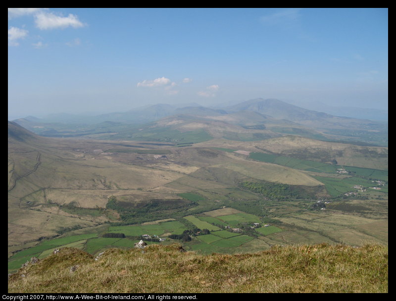 Mountain covered with grass and brown blanket bog