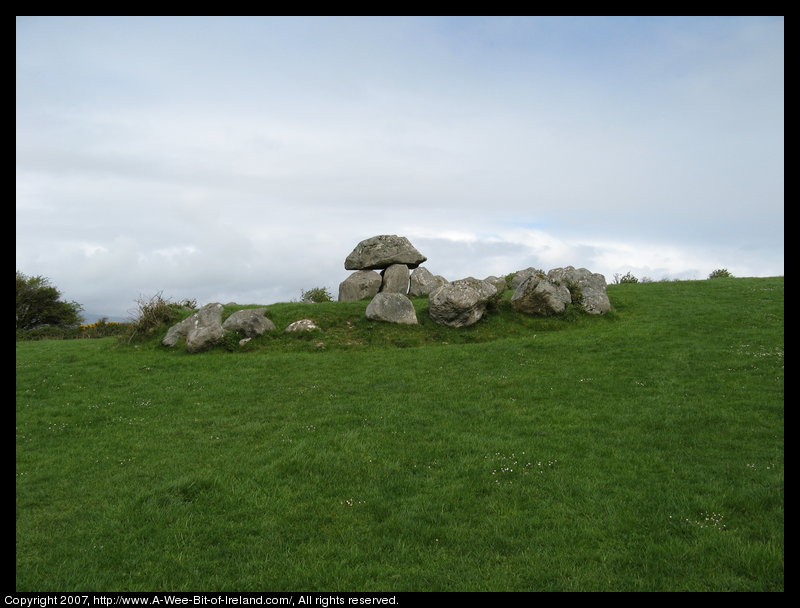 Two structures of very large stones that were once part of a burial complex built 5000 or 6000 years ago.