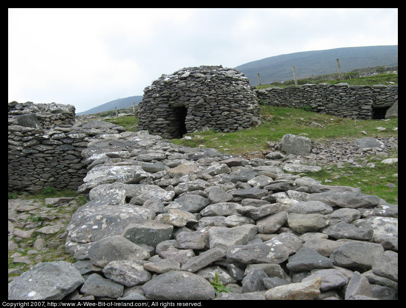 A Clochan is an igloo shaped hut made of stones with no mortar.