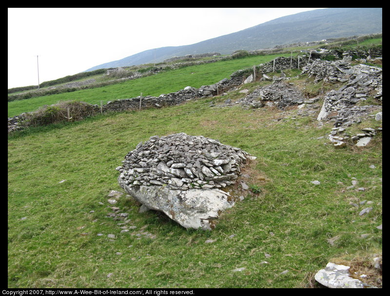 Stone walls and possible ruins of other stone structures near Clochan.