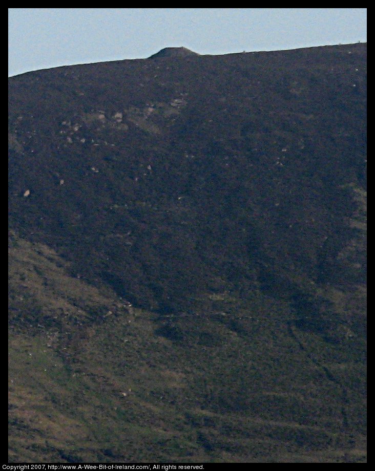 closeup view of cairn on top of mountain