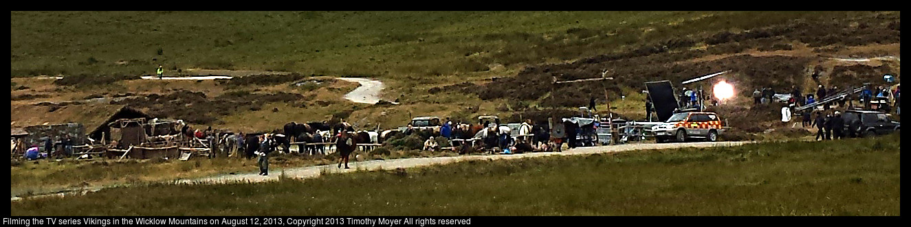 Horses and trucks and actors and lights and cameras and Gardai in the mountains.
