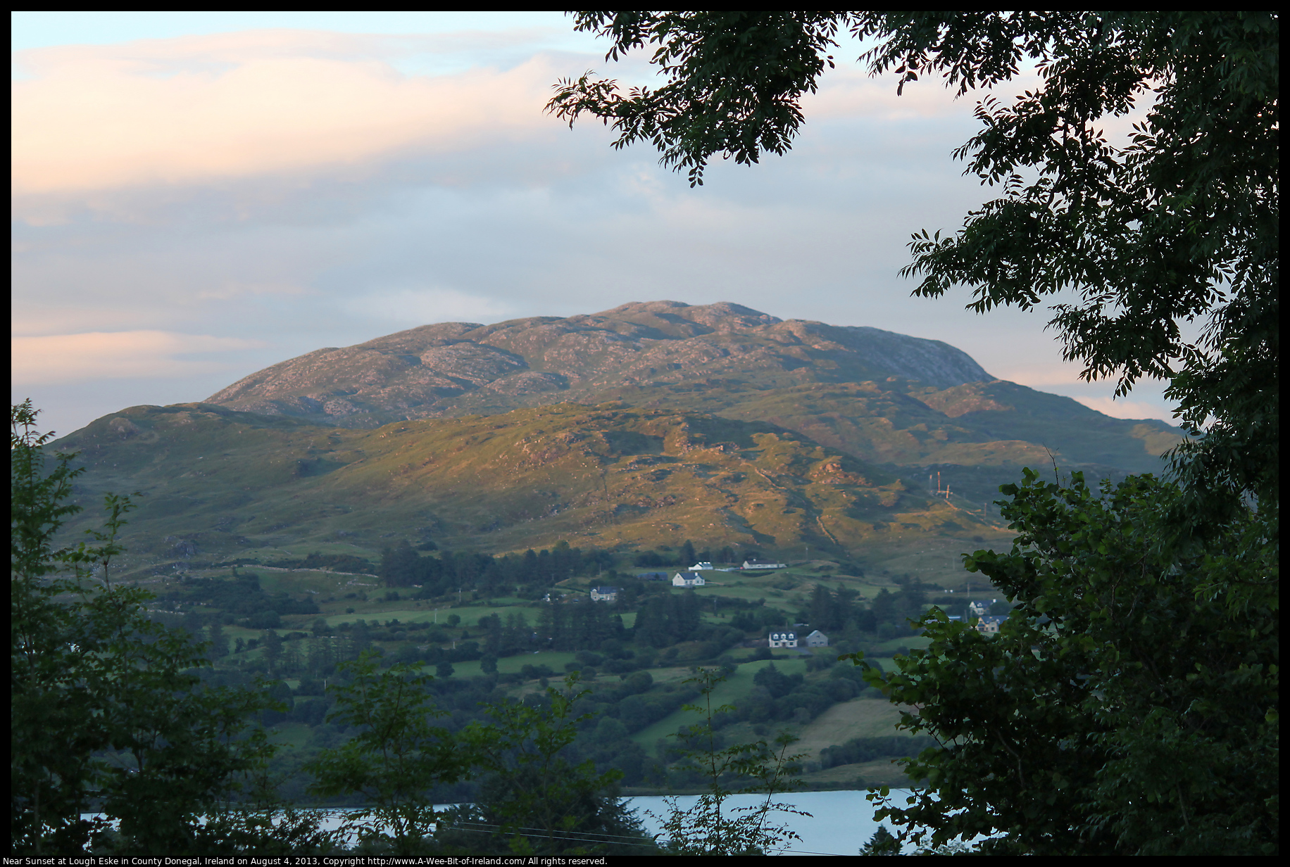 This is Lough Eske in County Donegal, Ireland on August 4, 2013 near sunset.