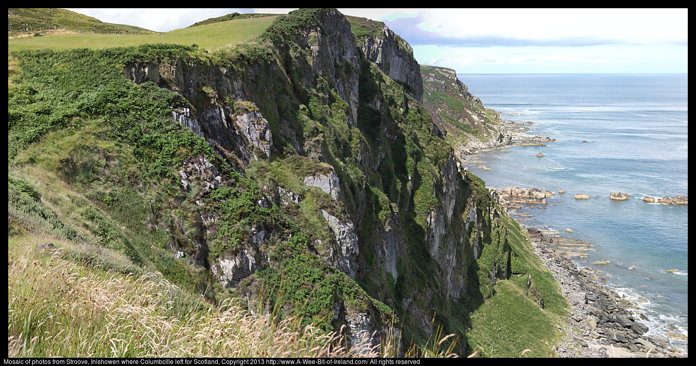 A cliff next to the ocean.