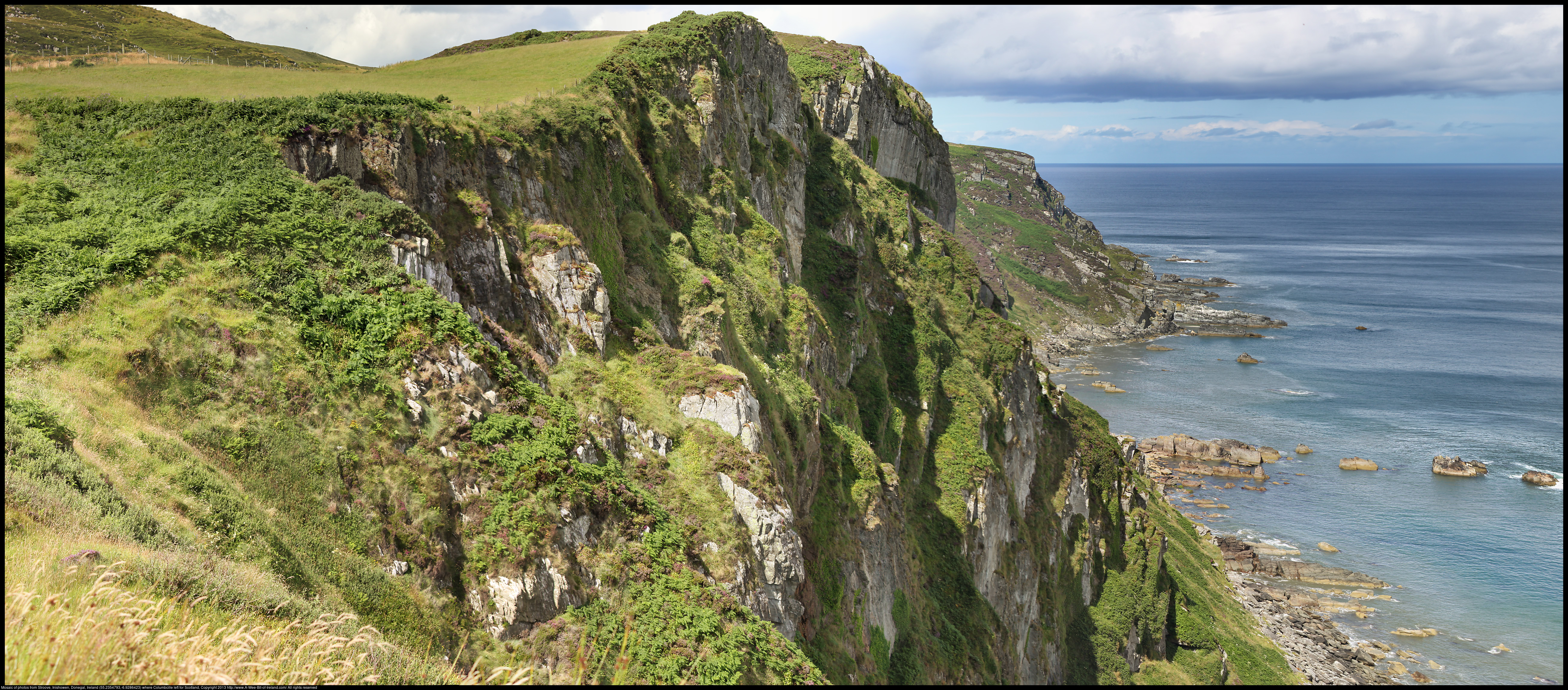 A cliff next to the ocean.