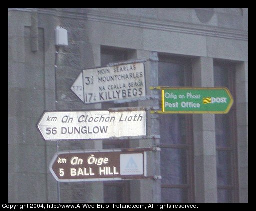 Road Sign in Donegal Town