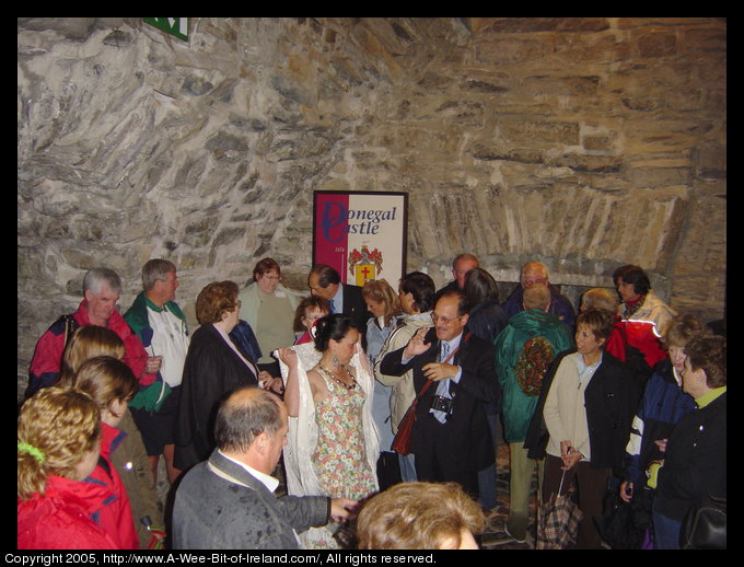 Members of the O'Donnell Clann Association inside Donegal Castle, Donegal Town, County Donegal, Ireland.