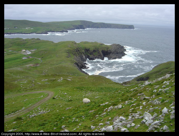 View of Skelpoonagh Bay from Beefan and Garveross Mountain.