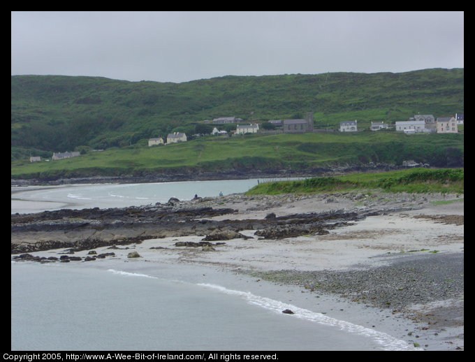 Naran Town seen Inishkeel Island at low tide.