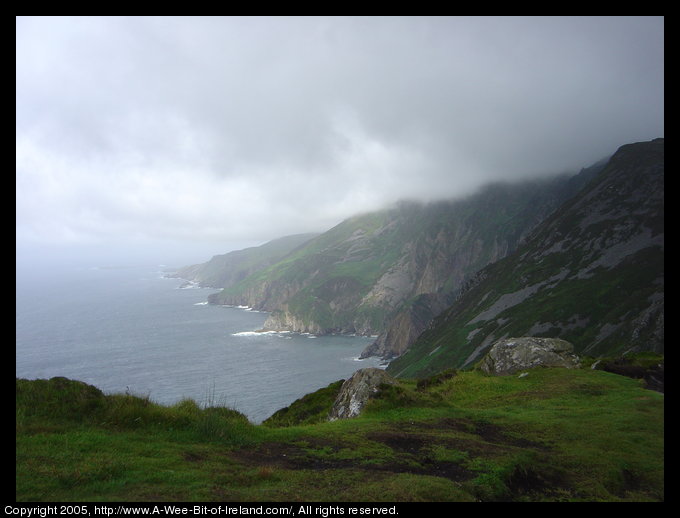 Near the Slieve League sea cliffs, looking west to the Atlantic Ocean.