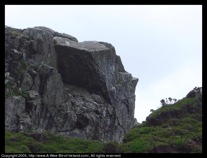 Rocks that look like an arm chair that a giant could sit in.